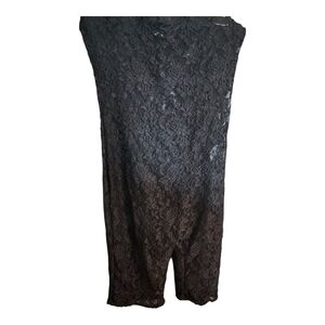 Black Lace Midi Skirt with Slit Size L
